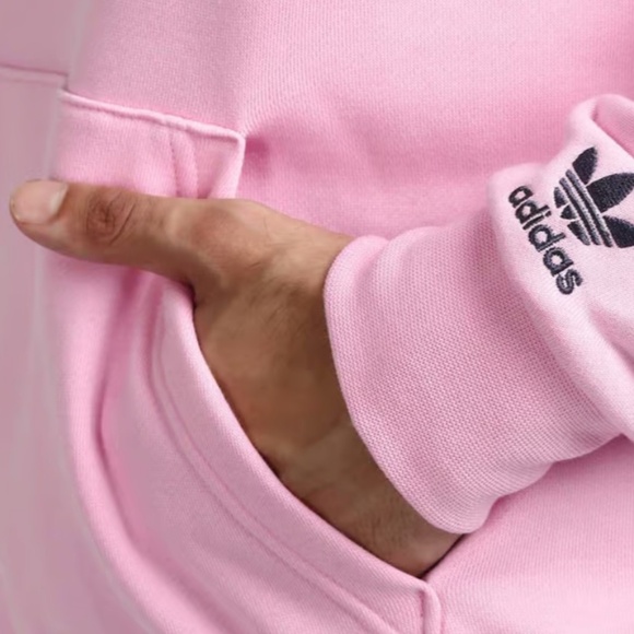 Men's Adidas Originals Pink Logo Loose Fit Hoodie - Size XL - Picture 15 of 16
